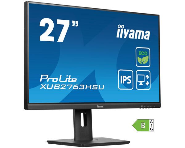ProLite XUB2763HSU-B1 - Monitor da 27" con pannello IPS, risoluzione Full HD, supporto regolabile in altezza e classe energetica B