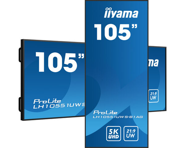 ProLite LH10551UWS-B1AG - Display professionale 5K-UW da 105" in formato panoramico 21:9 per la segnaletica digitale commerciale specializzata