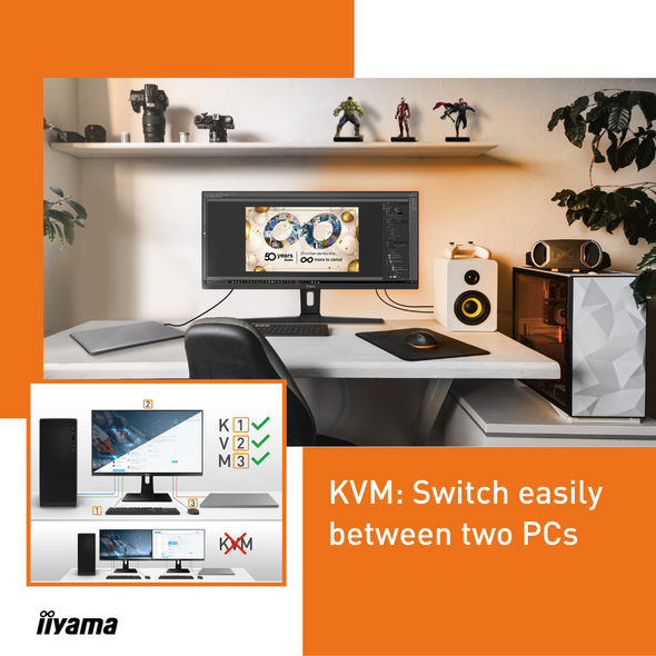 Les nouveaux moniteurs de bureau iiyama avec switch KVM intégré sont là  pour simplifier les postes de travail