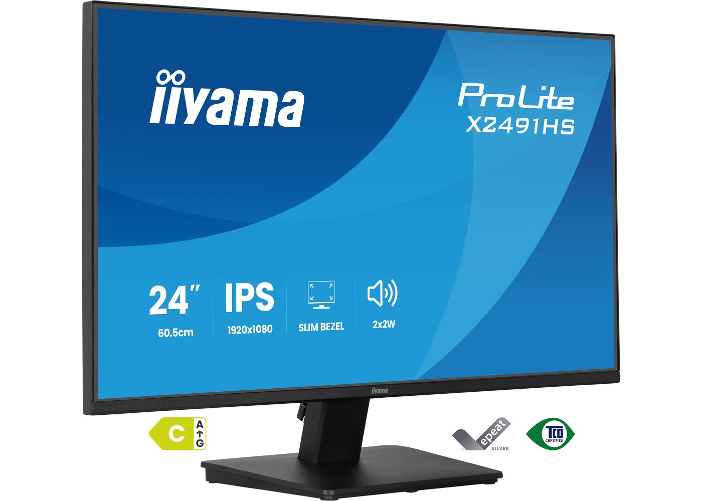 ProLite X2491HS-B1 - 24” Full HD IPS monitor featuring 120Hz refresh rate and 4-side slim bezel design
