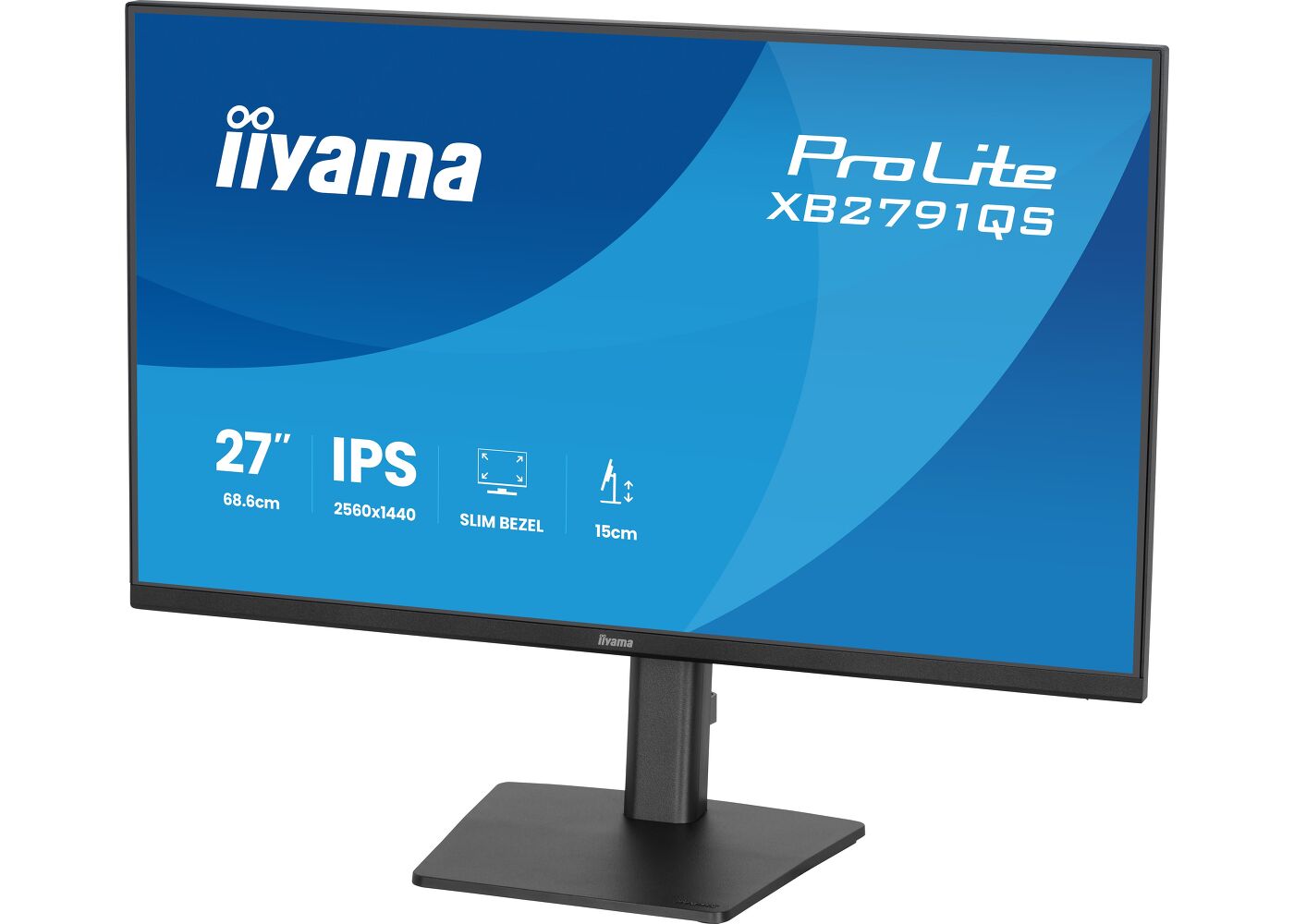 ProLite XB2791QS-B1 - 27-inch QHD IPS-monitor met ergonomische standaard en dunne rand aan vier zijden