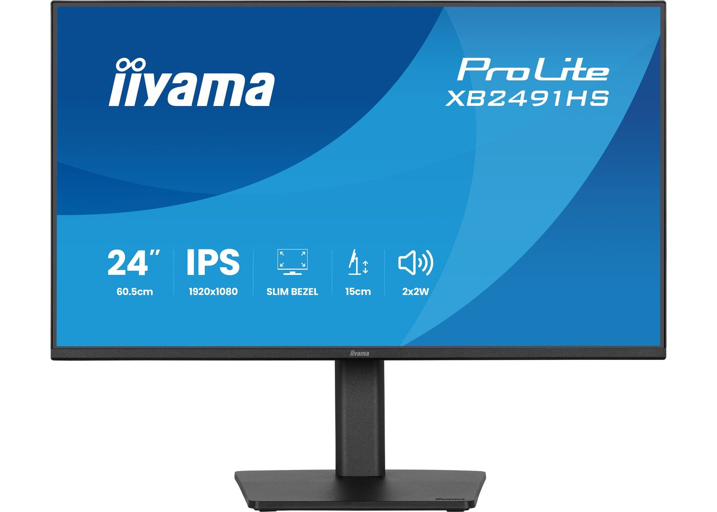 ProLite XB2491HS-B1 - 24” Full HD IPS monitor featuring 120Hz refresh rate, built-in speakers, ergonomic stand, and 4-side slim bezel design