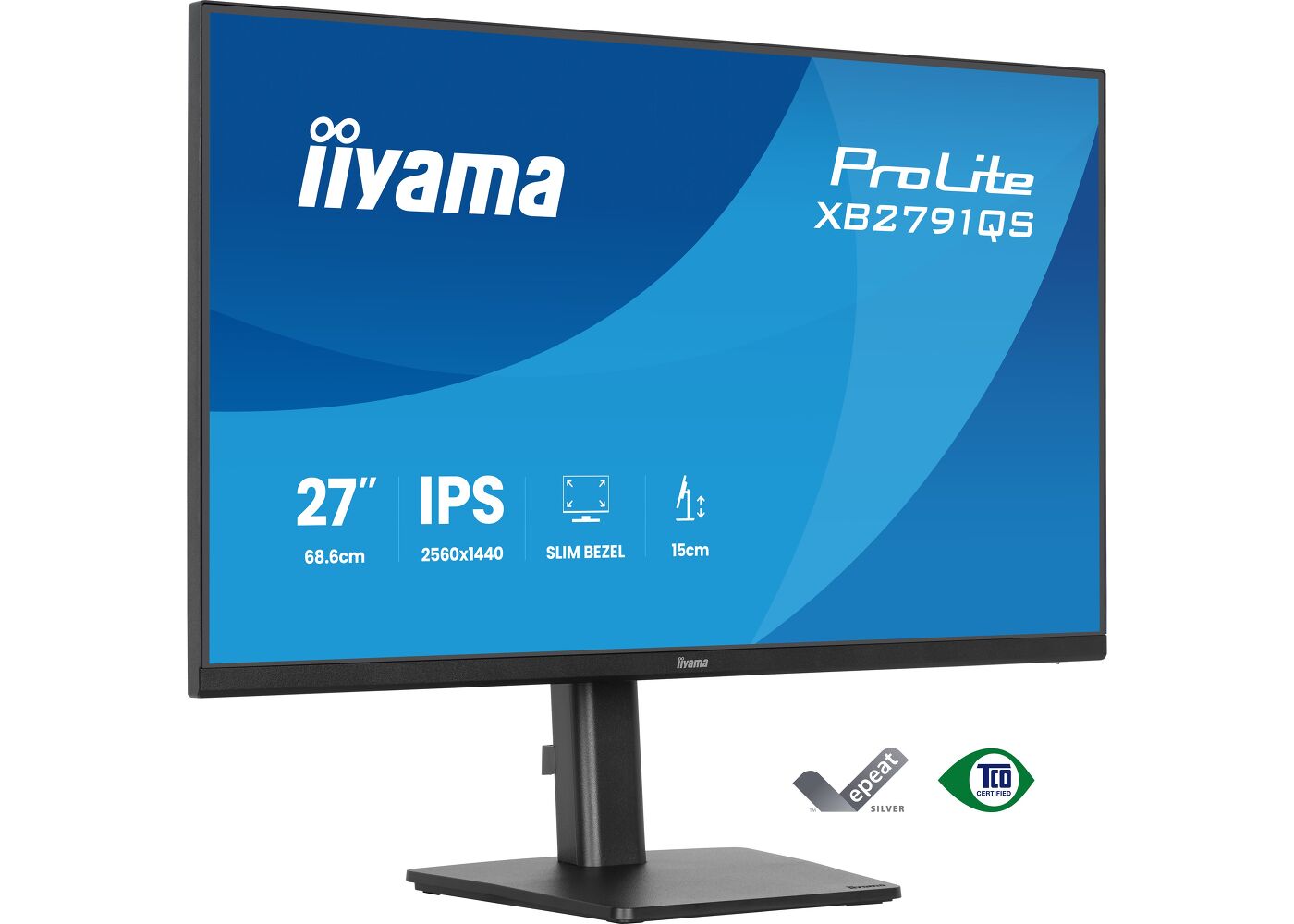 ProLite XB2791QS-B1 - 27-inch QHD IPS-monitor met ergonomische standaard en dunne rand aan vier zijden