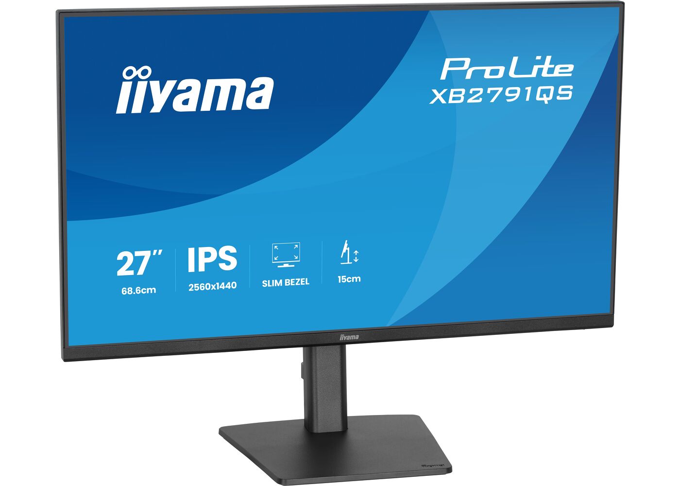ProLite XB2791QS-B1 - 27-inch QHD IPS-monitor met ergonomische standaard en dunne rand aan vier zijden