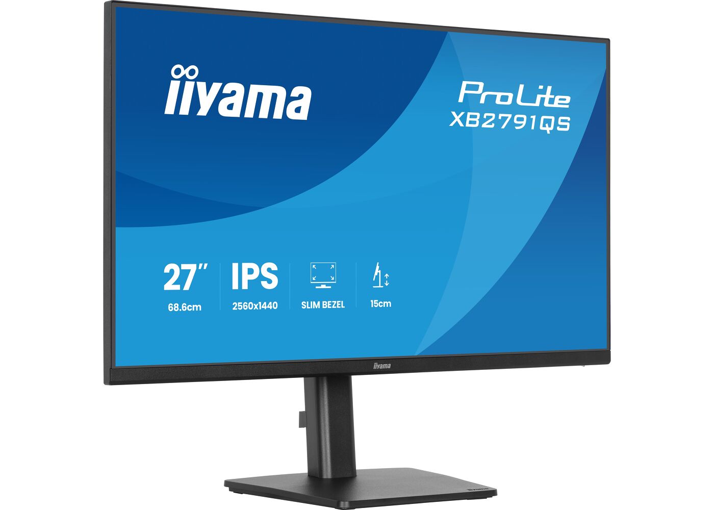 ProLite XB2791QS-B1 - 27-inch QHD IPS-monitor met ergonomische standaard en dunne rand aan vier zijden