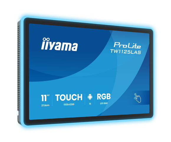 ProLite TW1125LAS-B3PNR - 11” PCAP 10pt touchscreen PC with Android, Power over Ethernet Technology, NFC/RFID reader and a RGB LED bar around the screen