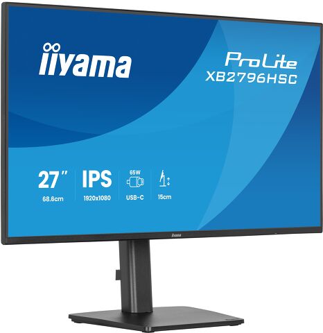 ProLite XB2796HSC-B1 - 27” Full HD USB-C monitor met 144Hz IPS panel en 15cm in hoogte verstelbare voet