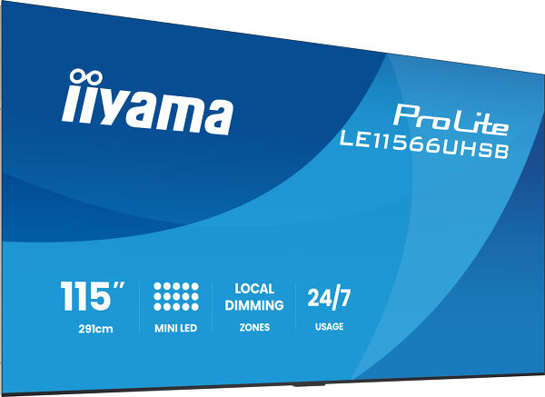 Prolite LE11566UHSB-B1AG - 75" 4K UHD Most powerful professional digital signage display with a brightness of 800cd/m².