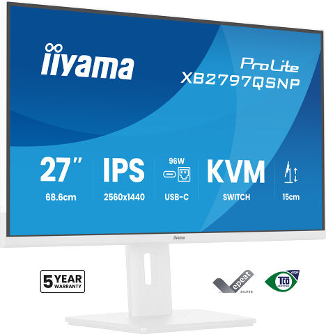 ProLite XB2797QSNP-W1 - Monitor QHD da 27" con docking USB-C, KVM e LAN: tutto ciò che serve in un unico display