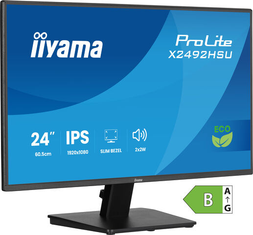 ProLite X2492HSU-B1 - 24-calowy panel IPS Full HD z wąskimi ramkami z każdej strony i klasą energetyczną B