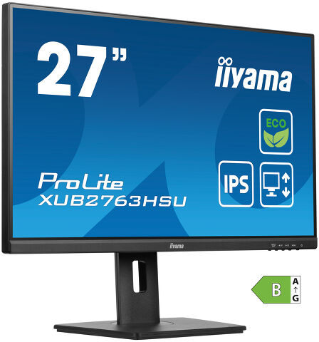 ProLite XUB2763HSU-B1 - Monitor da 27" con pannello IPS, risoluzione Full HD, supporto regolabile in altezza e classe energetica B