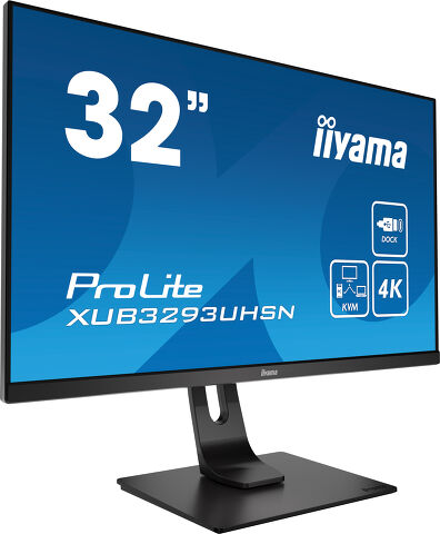 ProLite XUB3293UHSN-B1 - 31.5" (80 cm) Desktop-Monitor mit IPS-Panel-Technologie, einem KVM-Switch, USB-C-Dock und RJ45 (LAN) Anschluss 