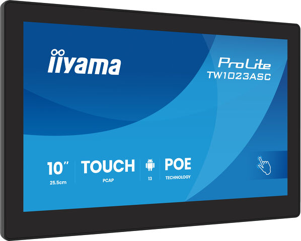 ProLite TW1023ASC-B3P - 10.1" monitor dotykowy PCAP (10 punktów) z systemem Android, technologią Power over Ethernet (PoE) i iiSignage²