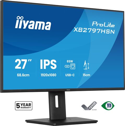ProLite XB2797HSN-B1 - 27” Full HD monitor with USB-C docking and LAN that simplifies your daily setup