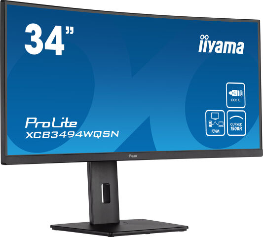 ProLite XCB3494WQSN-B5 - 34" (86.4 cm) Curved-Monitor mit UWQHD-Auflösung, einem KVM-Switch, USB-C-Dock und einem höhenverstellbaren Standfuß