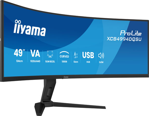 ProLite XCB4994DQSU-B1 - 49-inch gebogen (curved) Dual QHD-monitor met een ruim werkgebied voor naadloos multitasken en een hogere productiviteit