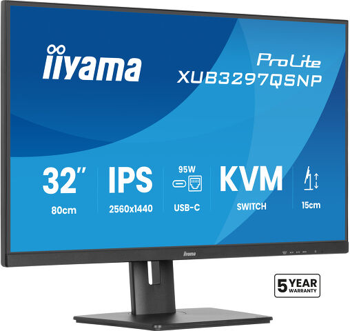 ProLite XUB3297QSNP-B1 - USB-C bağlantı istasyonu ve RJ45 (LAN) ile 32” QHD IPS teknolojisi paneli