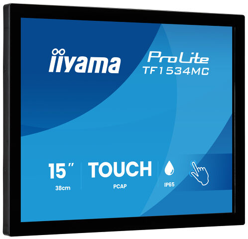 ProLite TF1534MC-B8X - Écran tactile Open Frame de 15'' avec verre bord à bord, utilisable à travers une vitre pour une intégration flexible
