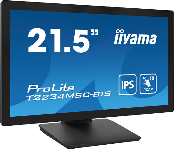 ProLite T2234MSC-B1S - Monitor touchscreen PCAP da 10 punti tattili con un dispaly in Full-HD, tecnologia pannello IPS , tecnologia Touch-through-Glass e rivestimento anti-impronta