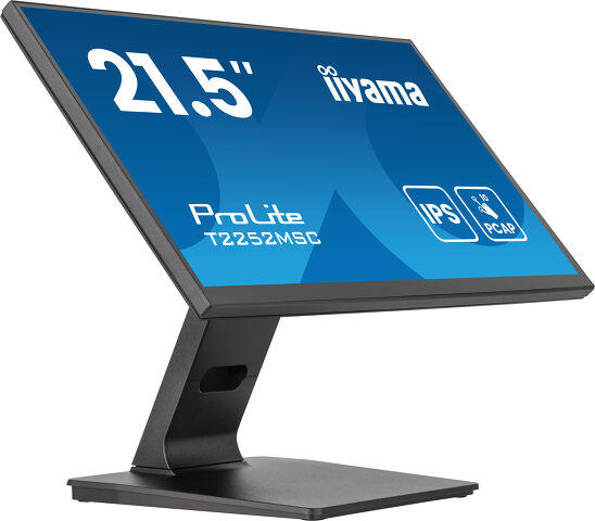 ProLite T2252MSC-B2AG - Monitor da 21.5" con tecnologia touchscreen P-CAP da 10 punti tattili, pannello IPS, design frontale in vetro Edge-to-Edge e rivestimento antiriflesso
