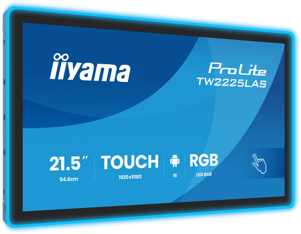 ProLite TW2225LAS-B3PNR - 21.5" PCAP 10pt touchscreen PC with Android, Power over Ethernet Technology, NFC/RFID reader and a RGB LED bar around the screen