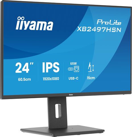 ProLite XB2497HSN-B1 - 24” IPS monitor with USB-C docking, LAN & ergonomic stand