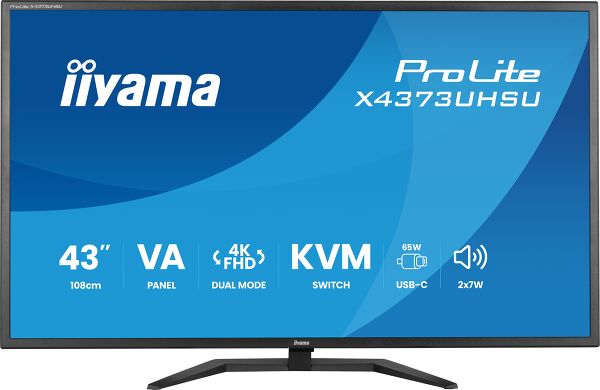 ProLite X4373UHSU-B2 - 43" grootformaat desktopmonitor met 4K-resolutie biedt u de kracht van vier schermen in één