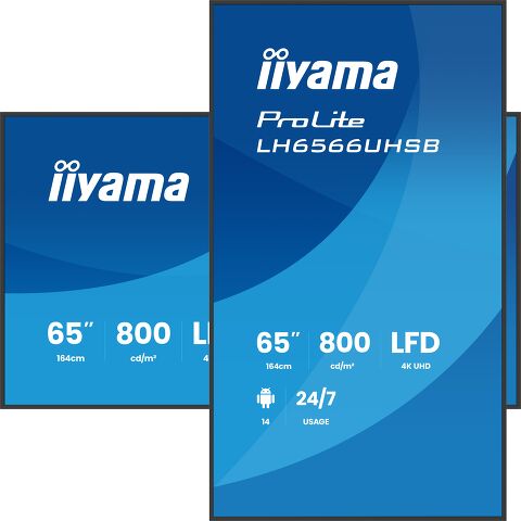ProLite LH6566UHSB-B1AG - Najpotężniejszy profesjonalny ekran Digital Signage 65" 4K UHD o jasności 800 cd/m².