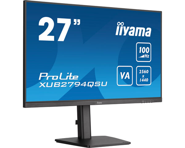 ProLite XUB2794QSU-B6 - 27” WQHD VA panel with 100Hz refresh rate and 150mm height adjustable stand