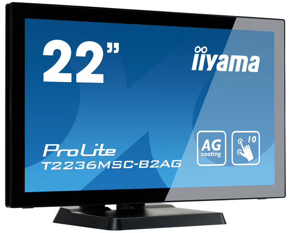 ProLite T2236MSC-B2AG - 22" 10 point touch monitor with edge-to-edge glass and Anti Glare coating