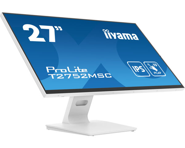 ProLite T2752MSC-W1 - 27” Optical Bonded PCAP 10pt touchscreen monitor with IPS panel technology, edge-to-edge glass design and anti-fingerprint coating 