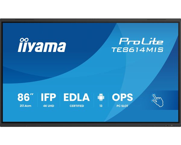 ProLite TE8614MIS-B2AG - 86" Interactive 4K LCD Touchscreen with integrated annotation software 