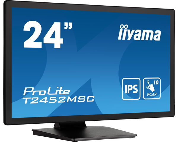 ProLite T2452MSC-B1 - 23.8” PCAP 10pt touchscreen monitor featuring IPS panel technology, Edge-to-Edge glass design and anti fingerprint coating