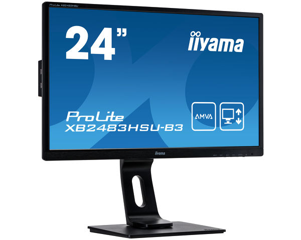 ProLite XB2483HSU-B3 - High-end 24" LCD-monitor met AMVA Panel-technologie, triple inputs en hoogte verstelbaar
