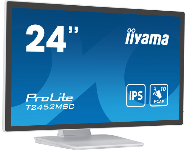 ProLite T2452MSC-W1 - 23,8” PCAP 10pt ekran osetljiv na dodir sa IPS tehnologijom panela, prekrivena staklom od ivice do ivice i premazom protiv otisaka prstiju