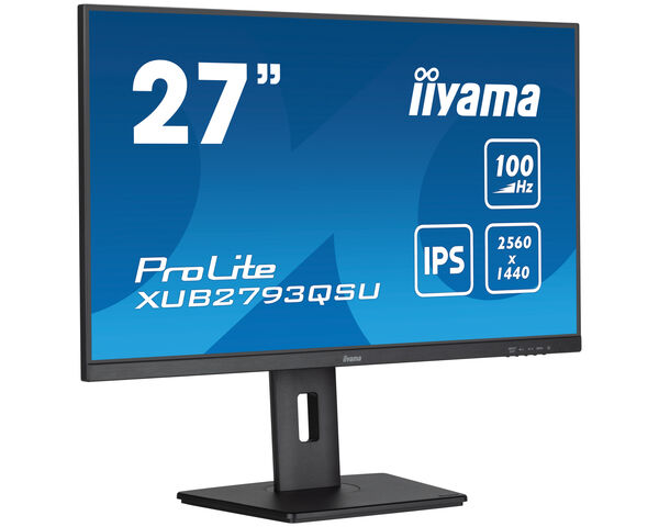 ProLite XUB2793QSU-B6 - 27” WQHD IPS technology panel with 150mm height adjustable stand and 100Hz refresh rate