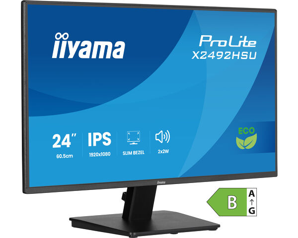 ProLite X2492HSU-B1 - 24” IPS Full HD panel with 4-side slim bezel and B energy class