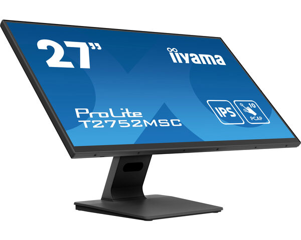 ProLite T2752MSC-B1 - 27” Optical Bonded PCAP 10pt touchscreen monitor with IPS panel technology, edge-to-edge glass design and anti-fingerprint coating 