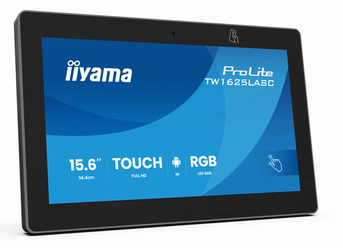 ProLite TW1625LASC-B3PNR - 15.6” PCAP 10pt touchscreen PC with Android, Power over Ethernet Technology, NFC/RFID reader and a RGB LED bar around the screen