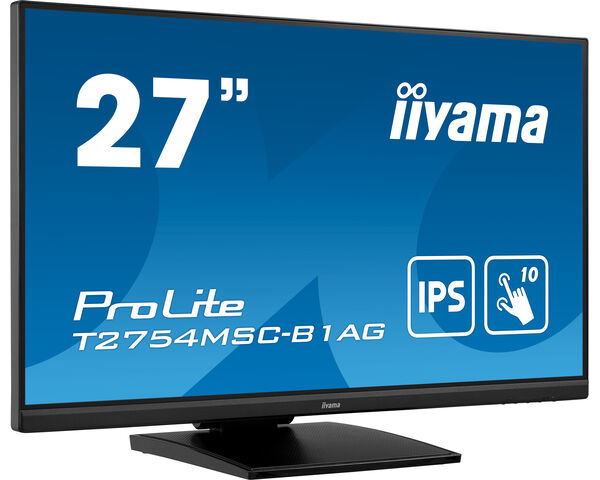 ProLite T2754MSC-B1AG - 27” P-CAP 10pt touch screen featuring IPS panel technology and Anti Glare coating