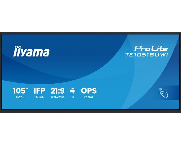 ProLite TE10518UWI-B1AG - Écran interactif Ultra-large de 105 pouces en UHD 5K avec vue panoramique au format 21:9
