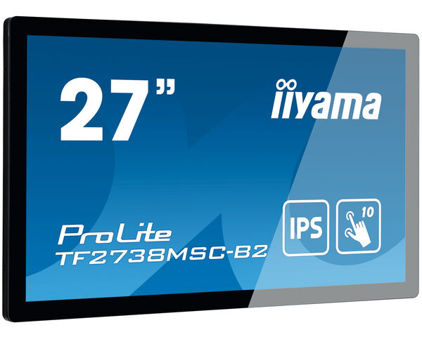 ProLite TF2738MSC-B2 - 27” monitor Open Frame z 10 punktami dotykowymi i szklaną powłoką typu edge-to-edge