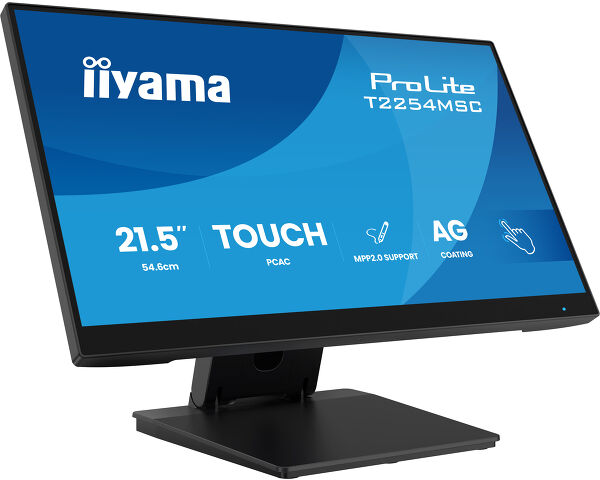 ProLite T2254MSC-B2AG - 21.5” Optical Bonded PCAP 10pt touchscreen monitor featuring IPS panel technology, Anti Glare coating, active stylus support (MPP 2.0) and edge-to-edge glass