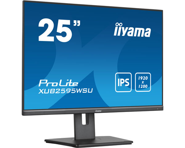 ProLite XUB2595WSU-B5 - 25” 1920 x 1200 monitor featuring IPS panel and a height adjustable stand