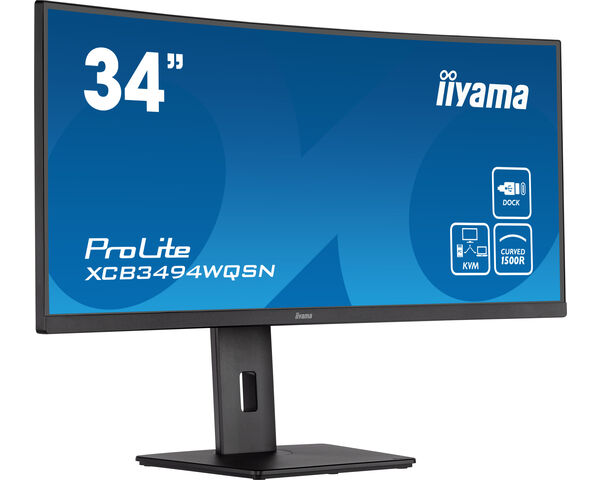 ProLite XCB3494WQSN-B5 - 34’’ UWQHD curved with USB-C dock, KVM switch and 150mm height adjustable stand