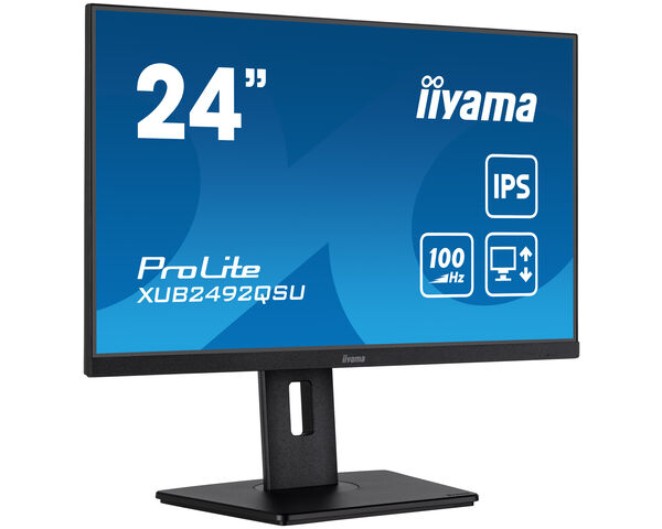 ProLite XUB2492QSU-B1 - 24” WQHD IPS technology panel with USB hub, 100Hz refresh rate and height adjustable stand 