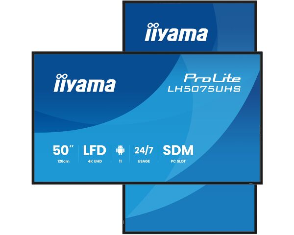 ProLite LH5075UHS-B2AG - 50" 4K UHD Professional Digital Signage 24/7 display featuring Android OS, FailOver and Intel® SDM slot