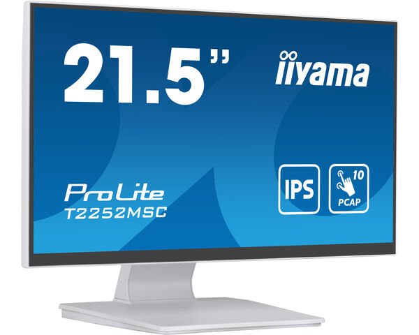 ProLite T2252MSC-W2 - 21.5” PCAP 10pt touchscreen monitor featuring IPS panel technology, Edge-to-Edge glass design and anti fingerprint coating