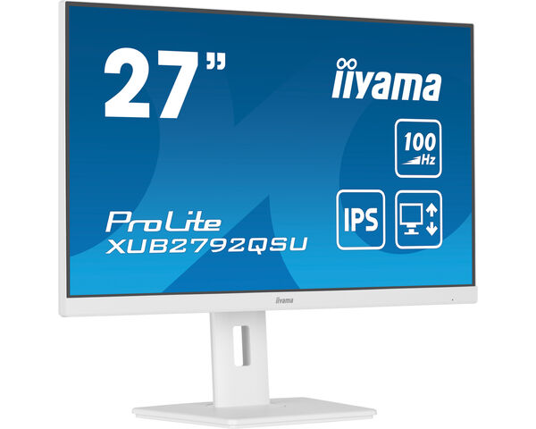 ProLite XUB2792QSU-W6 - 27” WQHD IPS technology panel with USB hub and 100Hz refresh rate and 150mm height adjustable stand