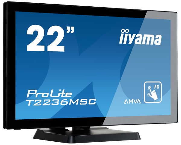 ProLite T2236MSC-B2 - 22" 10 point touch monitor with edge-to-edge glass and AMVA panel